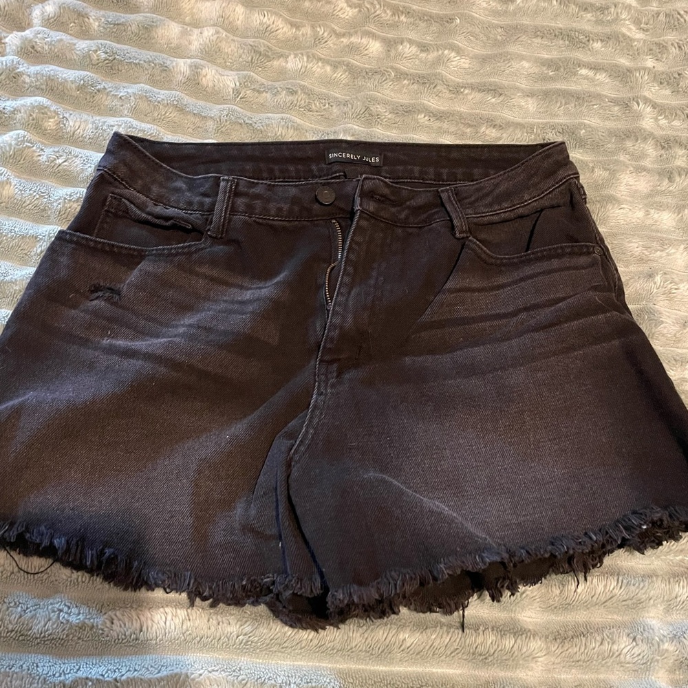Women's Black Denim Shorts